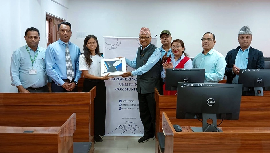 Laptop donation by Joshi Trust for education